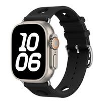 Scub H Nardymo dirželis Apple Watch Ultra 3/2/1 49mm, silikoninis kvėpuojantis dirželis iWatch Series 11 10 9 8 SE 44mm 40mm 46mm 42mm 38mm 40mm 41mm juoda