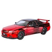 NEW 1/24 Nissan GTR R34 Skylin Alloy Model Car Toy Diecasts Casting Sound and Light Car Toys for Children Vehicle