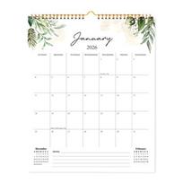2026 Wall Calendar Monthly Planner 12 Month runs from January to December For Daily Weekly Scheduling 29.5x37cm