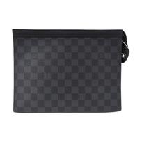 [Naudotas] Louis Vuitton Pochette Voyage MM 'Juodas Damier Graphite drobės' - Labai geros būklės #XJ907V ONE SIZE