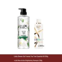 Lux Freesia Tea Tree Oil Shower Gel & Brightening Shampoo Set