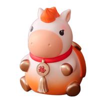 Anti Drop Horse Year Piggy Bank Savings Tank Horse Piggy Bank Ornament  Children/Kids S oranžinė