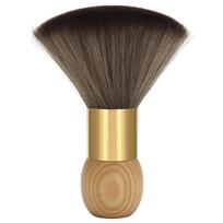 Professional Wooden Ionic Hairbrush Boar Bristle Barber Neck Duster Compact Cleaning Hair Brush for Haircut Styling Salon & Home chaki