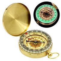 Pure Copper Gift Compass Pocket Watch Gold Color Exquisite Outdoor Camping Folding Metal Band Luminous Pointer Noctilucent G50 auksas