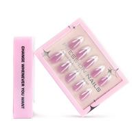 GD09 Soft Gel Nail Stickers Set 30-piece Pack Pink-coated Nails Soft Gel Material French Manicure Style Almond Shape GD09