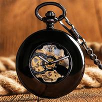 Automatic Torbillion Mechanical Trendy Skeleton Pocket Watch Classic Arabic Dial White Hands Old Fashion for Membery juoda