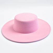 Prancūziškas moteriškas skrybėlis Didelė plati briauna 10CM Fedora skrybėlis Žieminis vilnos Derby Vestuvės Džiazo skrybėlės Plokščias viršus Veltinio skrybėlis 56-58CM raudona