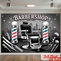 2D plane 1-piece vintage barber shop banner suitable for barber parties weddings and birthdays 47.2x31.5inch/120*80cm