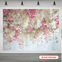 2D Cherry Blossom Themed Wedding/Bridesmaid Backdrop Photo Background Banner 47.2x31.5inch/120*80cm