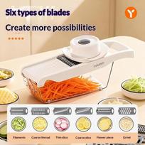 Easy-Clean Vegetable Slicer Anti-Cut Hand Guard Multiple Blades with Storage Box for Camping Picnic Outdoor Food Prep one size