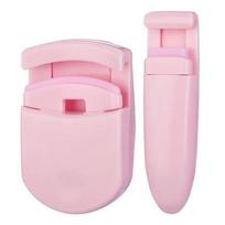 Mini Portable Eyelash Curler Soft Safe Silicone Pad Long Lasting Defined Curl for Beginner Makeup Learners rožinė