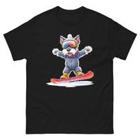 Minature Schnauzer Dog Snowboarding Fun Snowboarder T-Shirt M