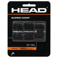 HEAD Super Comp Racket Overgrip - Tennis Racket Grip Tape 3 Pack juoda