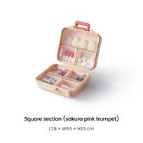 Portable Medicine Box Sub-packing Mini 7 Days Old Man Travel Pillboxes Large Capacity Storage Box Pink-A