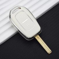 2 mygtukų TPU automobilio nuotolinio valdymo pultas, skirtas Renault Duster Dacia Scenic Master Megane laikiklio apsaugos priedai Key Case balta