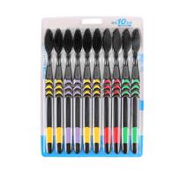 10-Piece Ultra-Soft Toothbrush Set with Bamboo Charcoal Bristles for Adults and Students - Family Value Pack white