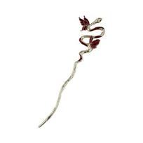 Exquisite Alloy Hair Stick Snake Hairpiece with Sparkling Snake for Evening Dinner Wear Photo Props