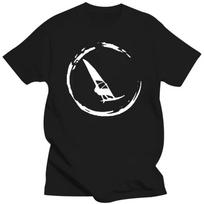 Windsurf Windsurfing Surfing Surf Cotton Short Sleeve  Funny T Shirt Graphic Harajuku Hip Hop T-shirt Streetwear S juoda