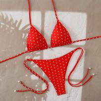Women's Casual Two-Piece Swimsuit M raudona
