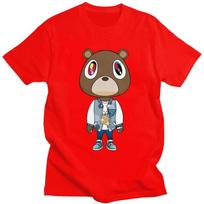 Custom Kanye West Bear T Shirts for Men Pure Cotton Tee Tops Tshirts Fashion Tshirt Clothing S