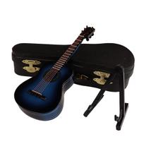 10CM Mini Liaudies klasikinės gitaros modelis Medinis Mini Gitaros Modelis Muzikos Instrumento Dekoracija Dovana Miegamajam Svetainei mėlyna