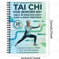 4 tomų Tai Chi pratybų knygų rinkinys Senjorams Pradedantiesiems Spiraliniu įrišimu Su progresuojančiais pratimais Švelniomis rutinomis Kūno rengybos treniruotės Tai ChiA