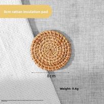 Home Kitchen Woven Cork Coaster Set With Heat Resistant Surface For Dining Table Protection 8CM