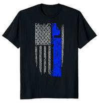 NEW LIMITED Truck Driver Blue Flag Novelty Heavy Cotton Tee XXXL