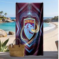 Aston Villa Football Print Beach Towel, Large Soft Quick Dry Towel for Beach Camping Swimming 70cmx140cm(27x55inch)