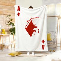 Artwork A-A playing cards Throw Lightweight 240g Flannel Blanket Soft Skin-friendly for Summer Cooling 75x90cm