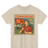 Komunizmas Retro Komiksų Marškinėliai Unisex | Marksistinis Pop Art Grafinis Marškinėlis | Drąsus Antikapitalistinis Vintažinis Marškinėlis | Dovana Jam arba Jai Streetwear XL beige