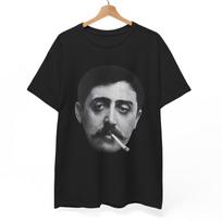 Marcel Proust Smoking T Shirt Unisex | Literary Aesthetic Graphic Tee | French Modernist Mood | Dark Academia Gift for Readers Dreamers M
