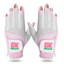Women's Golf Gloves, Both Hands, Natural Sheep Leather and Microfiber 21 rožinė