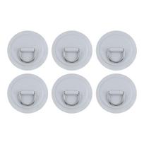 PATIKIL D-Ring Patches 6 Pieces Stainless Steel D-Ring PVC Patch pilka spalva