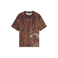 Li Ning X Disney T Shirts Men's Umber Wood Grain All Over Print Crew Neck Moderate Straight Fit AHSS455-4 XL