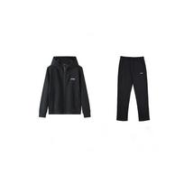 Li Ning Casual Sportswear Men's Set Black+Black Hooded Moderate AWDT611-1+AKLTC41-1 XXL