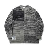 Li Ning Knitwear Men's Black Gradient Crew Neck Moderate Irregular AMBV419-4 M
