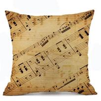 Retro muzikos natomis marginta lininė kvadratinė pagalvės užvalkalas Automobilio, sofos, biuro kėdės užvalkalas Paprasti namų dekoravimo elementai Peach skin 18*18(CM)-1Pcs beige