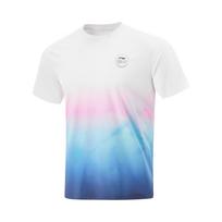 Li Ning Running Collection T Shirt Men's Standard White/Sky Blue/Condensed Purple/Flowing Pink All Over Print ATSV091-1 3XL