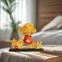 Chinese Feng Shui Wealth Tree Table Ornament Harmony Brings Desk Collection Tabletop Figurine white