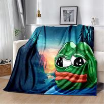 3D Pepe The Frog Face Cartoon Blanket,Soft Throw Blanket for Home Bedroom Bed Sofa Picnic Travel Office Rest Cover Blanket Kids 30x40in