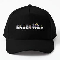 Undertale Classic Video Game Sans Retr  Baseball Cap Hat Unisexs Solid Color Summer Sport Boys Fish Printed Casual Snapback Bonnet Black