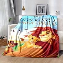 1 vnt., Simba pasididžiavimas Namų dekoras Dovana Liūtas Karalius 2 įkvėptas pledas Miegamajam, Svetainei, Kelionei, Stovyklavimui, Automobiliui 80x120cm gray