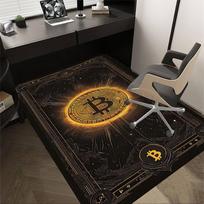 1PC Bitcoin Crypto Non-Slip Floor Carpet Compatible for Office&Living Room&Bedroom&Dining room - Flat - Weave Machine-S0334 60cm by 90cm
