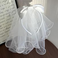 1PC White Bow Mesh Headband Bridal Dress Headgear Simple Fashion Jewelry Suitable for Wedding Daily Use balta