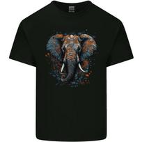 Abstract elephant cotton men's t-shirt - Men's Summer Cotton Graphic Tee S įvairiaspalvis