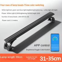 4mm Smart APP Control LED Aquarium Light Waterproof Strobe-Free Ornamental Fish Lamp Slim RGB Dimming Fish Tank Accessories 30cm 3-gear Color-changing