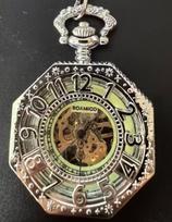 BOAMIGO Men's Stainless Steel Pocket Watches Luxury Chain Skeleton Copper Alloy Case Antique Mechanical Design Hot Gift Clock sidabras