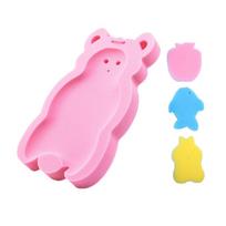 Sponge Foam Security Newborn Shower Cradle Baby Bath Cushion Bathtub Set Pad Shower Support Mat rožinė