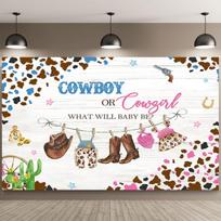 A background cloth for revealing gender in the West  Is it a cowboy or a cowgirl? What will it be?  Party decoration 47.2x31.5inch/120*80cm